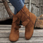 1.18inch Inner Height Increase Women's Short Boots with Flat Sole, Buckle Closure, Comfortable, Warm, and Lightweight, Women Shoes NovaCart