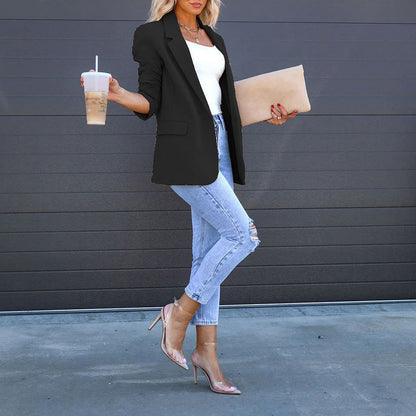 Women’s Open‑Front Casual Blazer FitiqueFit