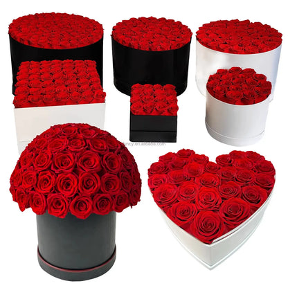 Elegant Custom Logo Preserved Roses Gift Box - Perfect for Mother's Day and Special Occasions