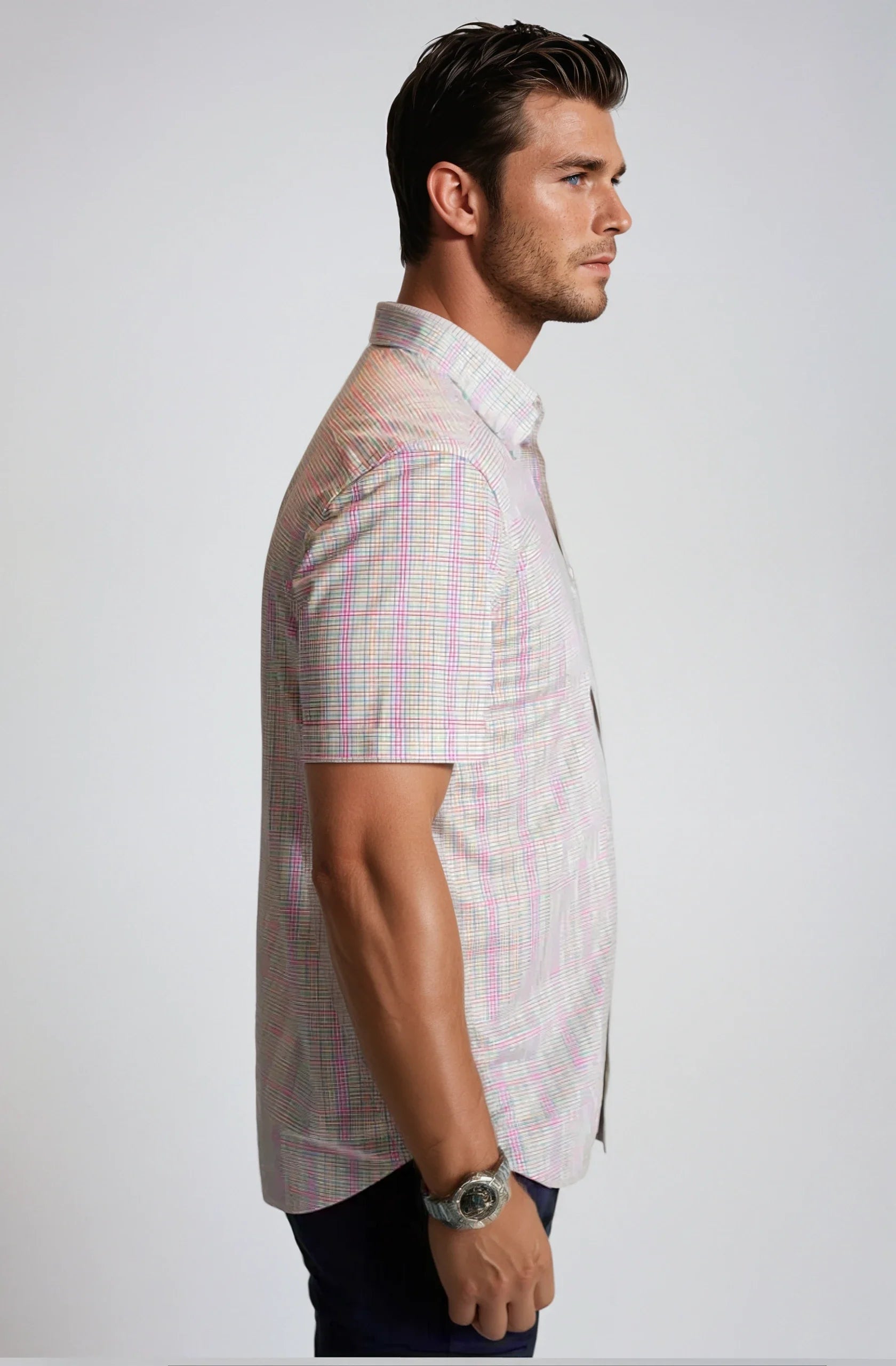 Spectrum Check Short Sleeve Tech Shirt Buki