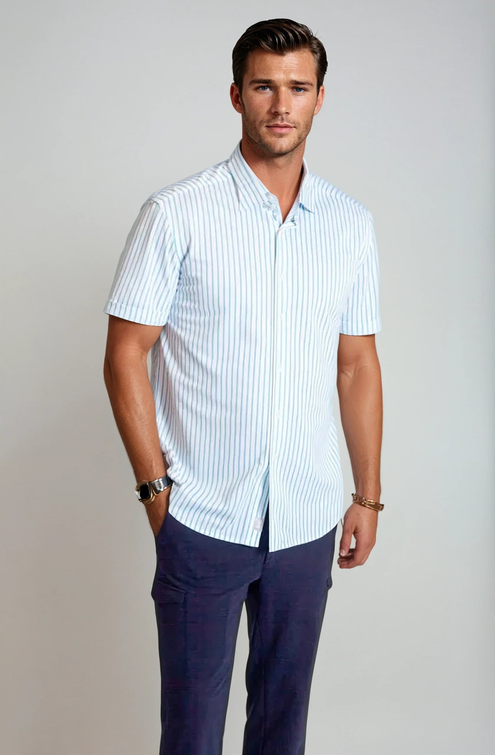 Corsica Stripe Short Sleeve Tech Shirt Buki