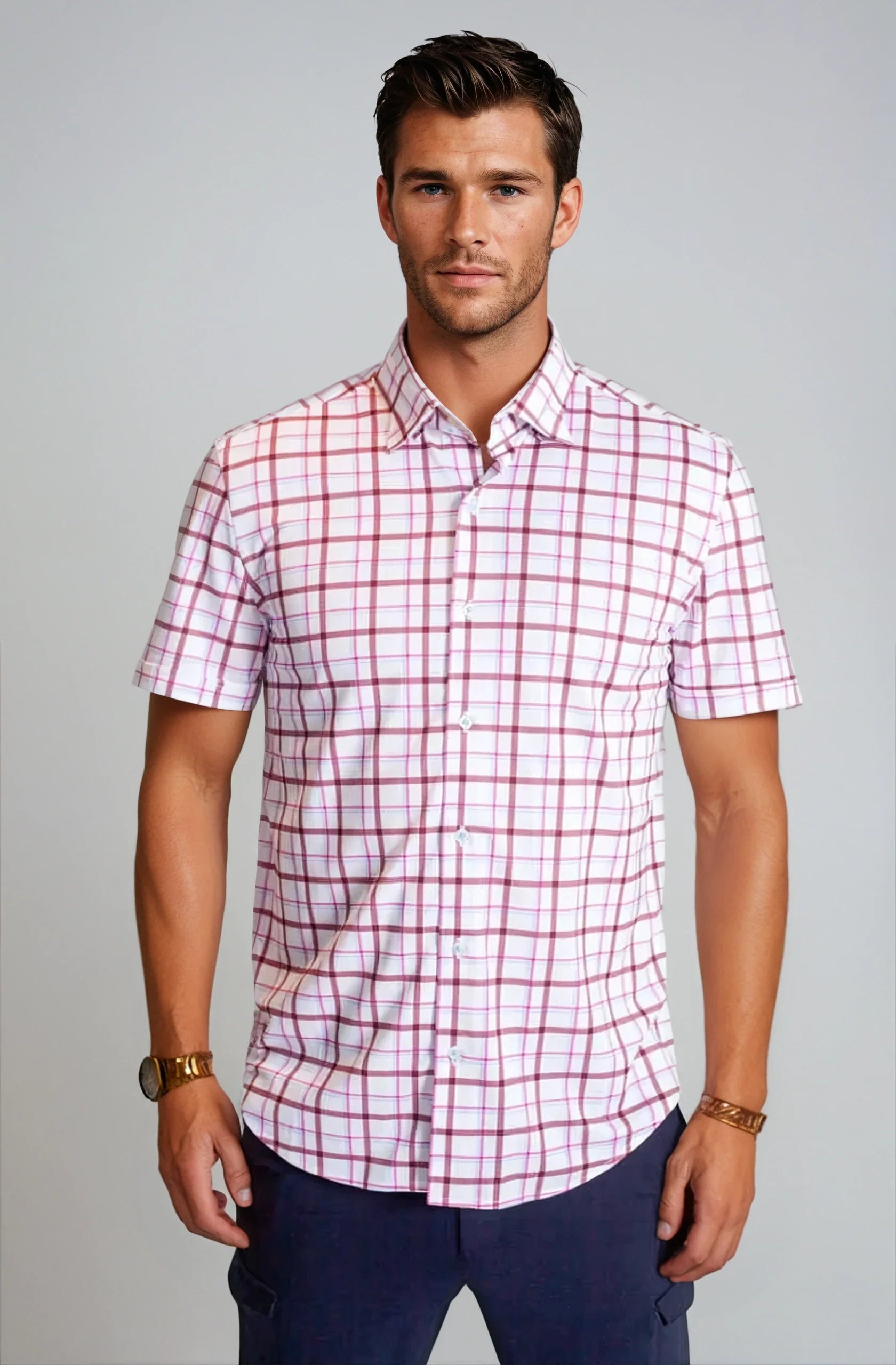 Carnaby Plaid Short Sleeve Tech Shirt Buki