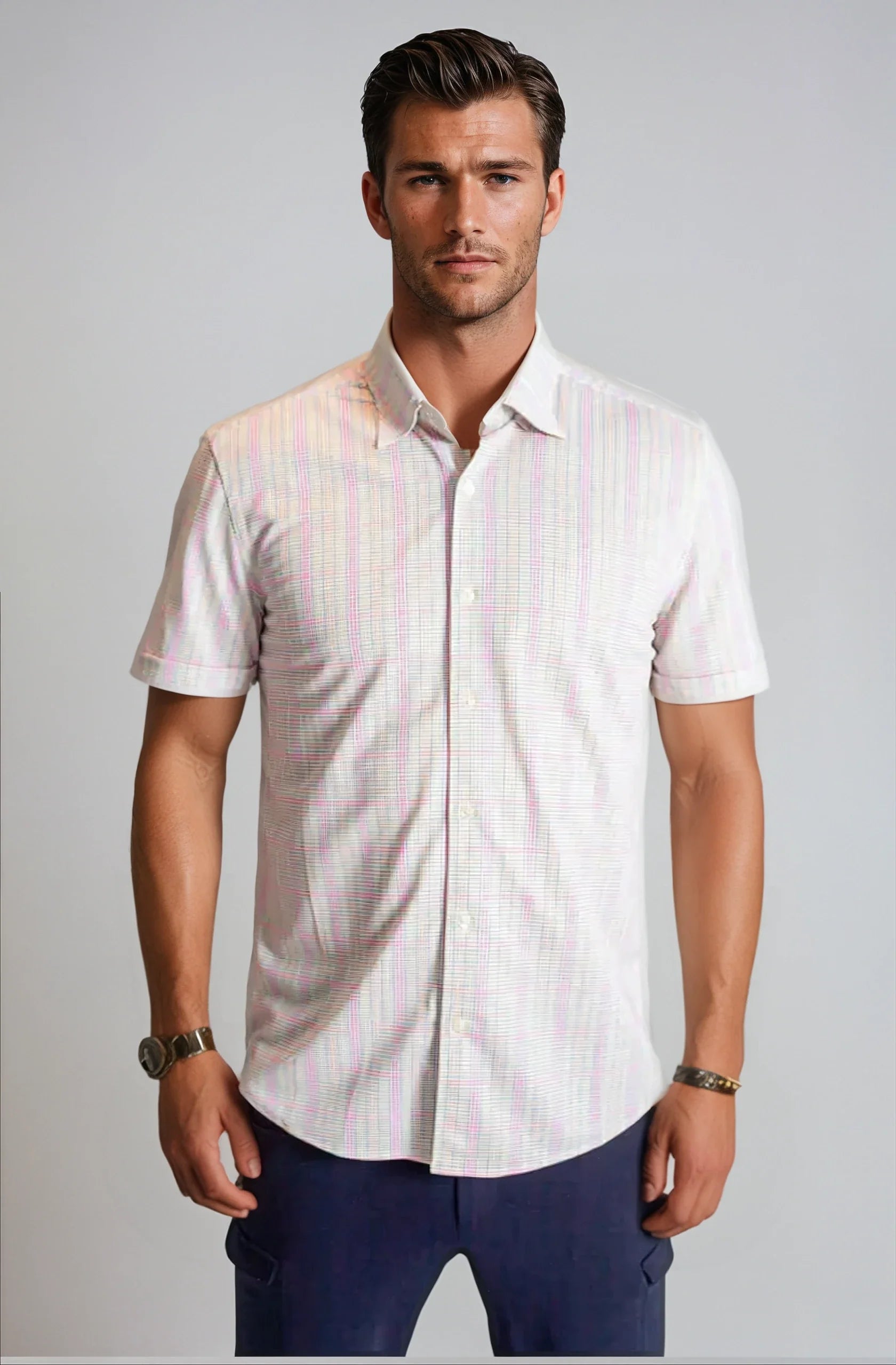 Spectrum Check Short Sleeve Tech Shirt Buki