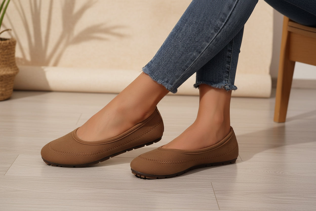 Women’s Low-Cut Round Toe Loafers – Slip-On Flat Casual Shoes FitiqueFit