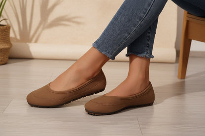 Women’s Low-Cut Round Toe Loafers – Slip-On Flat Casual Shoes FitiqueFit