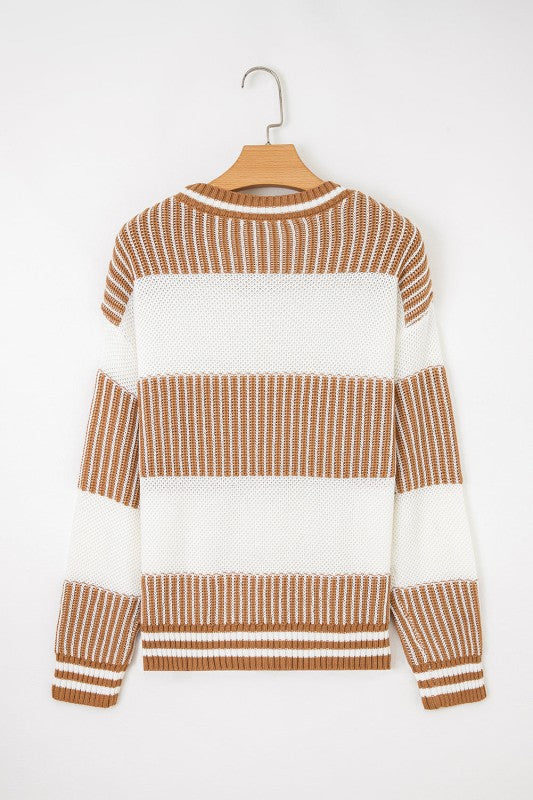 Stripe Patchwork Drop Shoulder Sweater Shop Style & More | Fresh Looks, Everyday Deals & Free Shipping