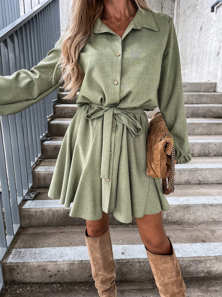 Autumn Leisure Women's Clothing Blouse Collar Long Sleeve Loose Casual Jumpsuit Grayceful LLC