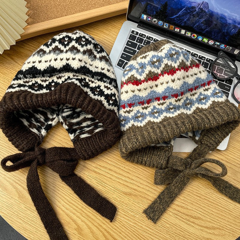 Winter Vintage Wool Bag Cap – Warm Ear Protection Hat for Cold Weather FitiqueFit