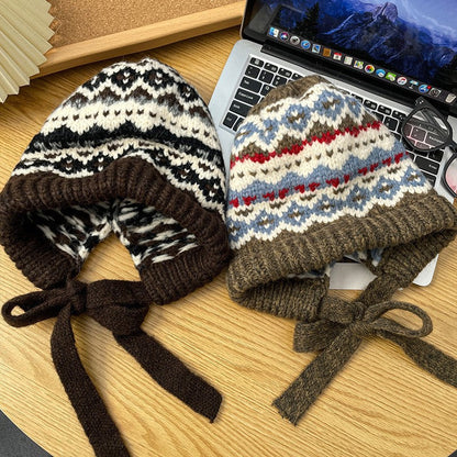 Winter Vintage Wool Bag Cap – Warm Ear Protection Hat for Cold Weather FitiqueFit