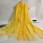 Women's Casual Shawl Wrap - Solid Color, Lightweight Polyester Knit - Going Out Essentials | Fringe Trim | Floral Lace Details NovaCart