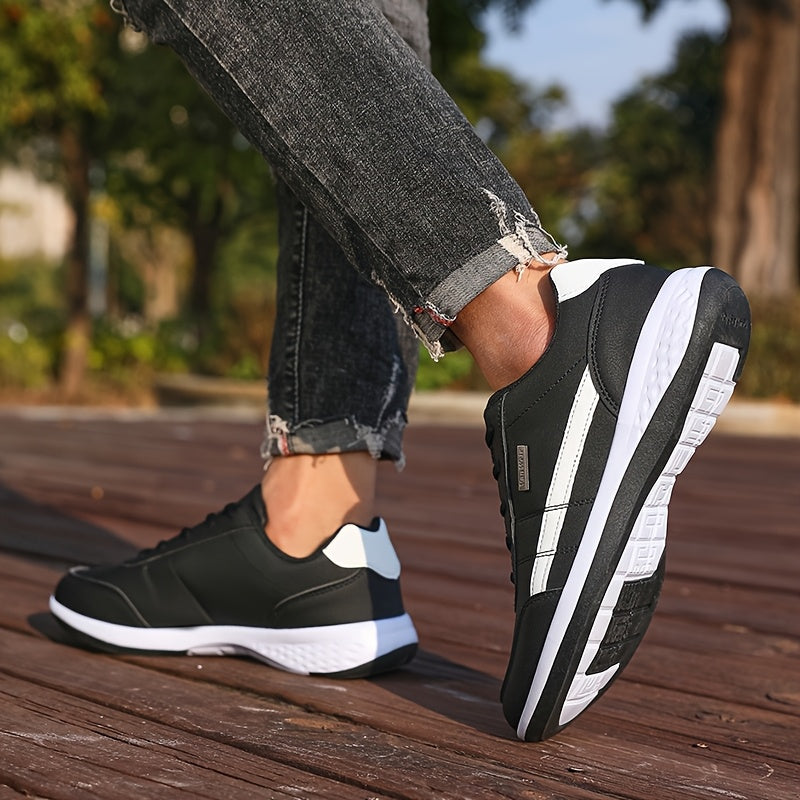 VanWeir Lightweight Men'S Shoes | Navy Blue/White, Lace-up sneakers with MD/TPR Sole, Breathable Fabric Lining for Outdoor, Hiking & Casual Wear NovaCart
