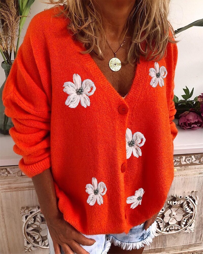 Women’s V Neck Crochet Cardigan FitiqueFit