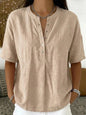 Women's Solid Color Loose-Fit Short-Sleeve Pullover Top FitiqueFit
