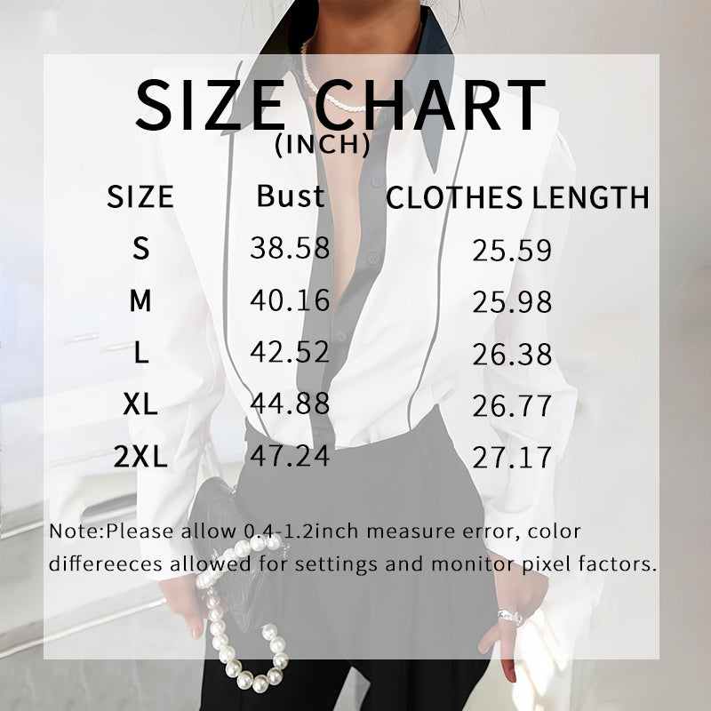 Women’s Black White Colorblock Shirt FitiqueFit