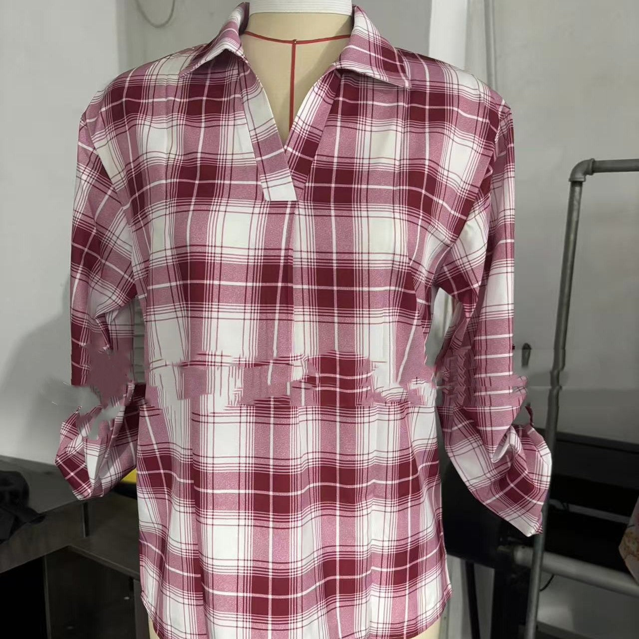 Lapel Loose Women's Plaid Shirt Commuter Style See size chart under “more details” The Fashion Celestial
