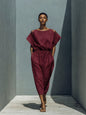 Women's Batwing Sleeve Off-Shoulder Elastic Waist Maxi Dress FitiqueFit