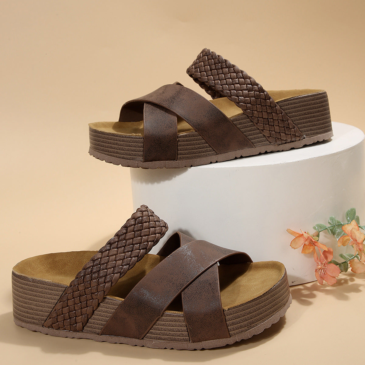 Braided Strap Platform Sandals New Era Fashion LLc