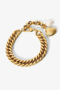 GlamGold 18K Gold-Plated Curb Chain Bracelet – Elegant Pearl Accent See size chart under “more details” The Fashion Celestial