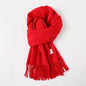 Solid Color Tassel Scarf, Hand Wash Only, Elegant Fringe Shawl for Women, Fashion Accessory NovaCart