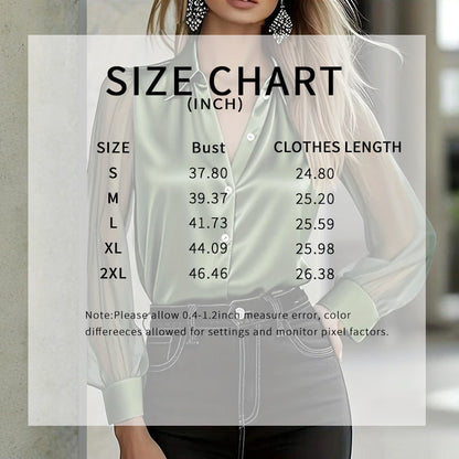 Women's Elegant Satin Blouse With Mesh Sleeves FitiqueFit