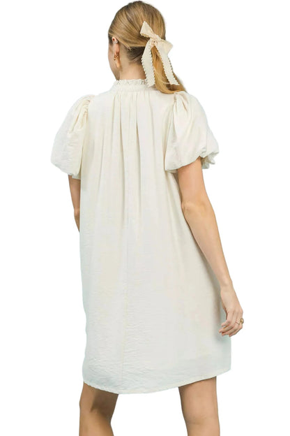 Umgee Floral Embroidered Puff Sleeve Mini Dress West2East Surf