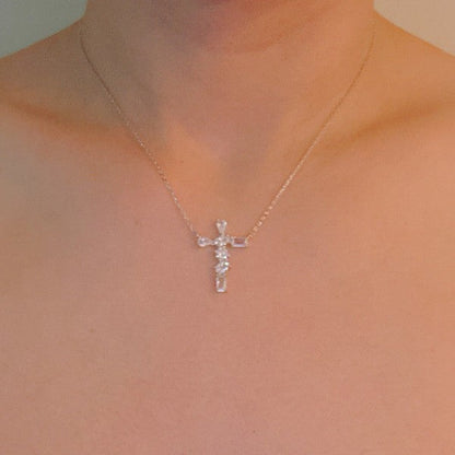 Modern Mixed-Cut Stone Cross Pendant Necklace Shop Style & More | Fresh Looks, Everyday Deals & Free Shipping