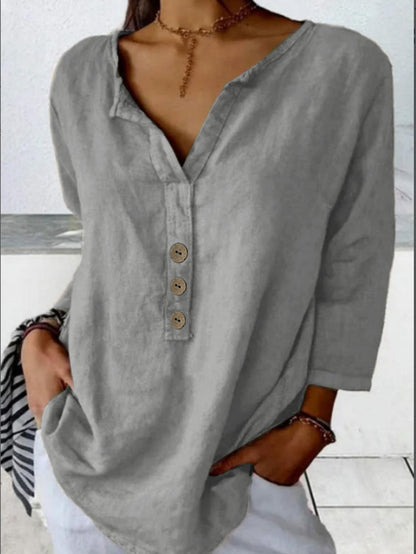Modern Notched-Collar Button-Down Shirt – Relaxed Chic Staple FitiqueFit