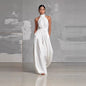 Women's Belted Pleated Jumpsuit – High-Waist Cinched Sleeveless FitiqueFit