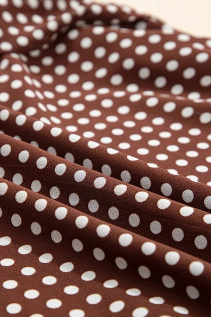 Polka Dot Backless Ruffle Tiered Maxi Dress See size chart under “more details” The Fashion Celestial