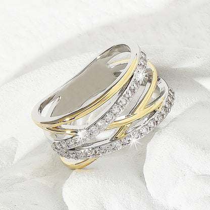 Luxury Infinity Synthetic Zirconia Eternity Ring Wedding Engagement Party Decor for Bride Women Gift NovaCart
