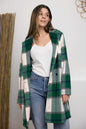 Double Take Full Size Plaid Button Up Lapel Collar Coat West2East Surf