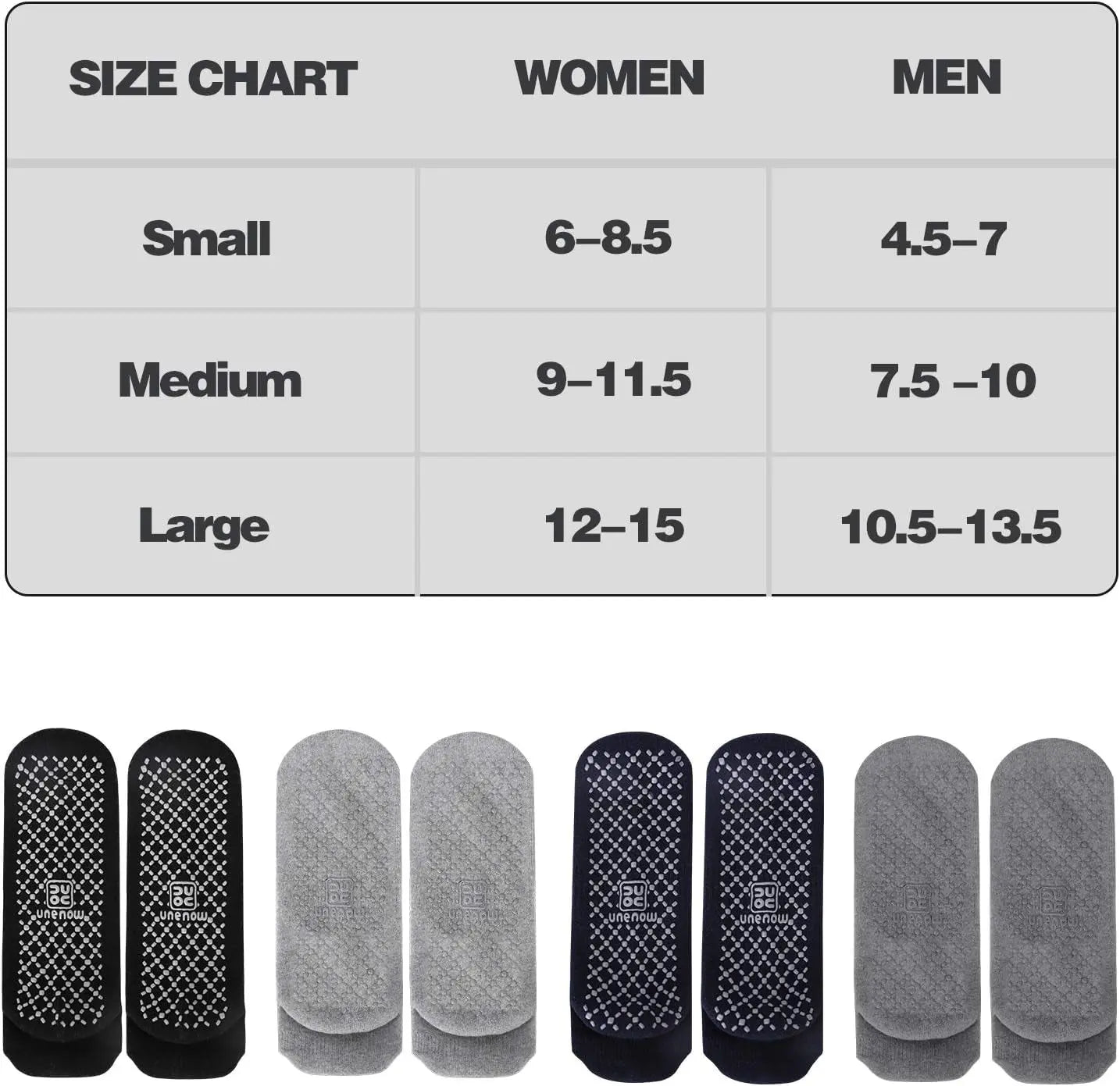 Unisex Non Slip Grip Socks with Cushion for Yoga Pilates Barre Home & Hospital