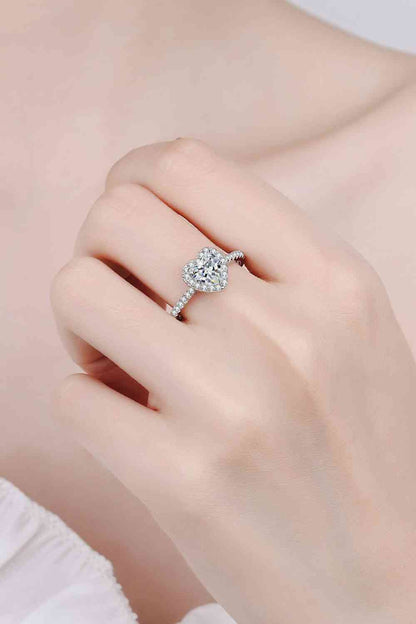 LuxeSpark 1 Carat Moissanite Heart-Shaped Ring – Timeless Elegance in Sterling Silver See size chart under “more details” The Fashion Celestial