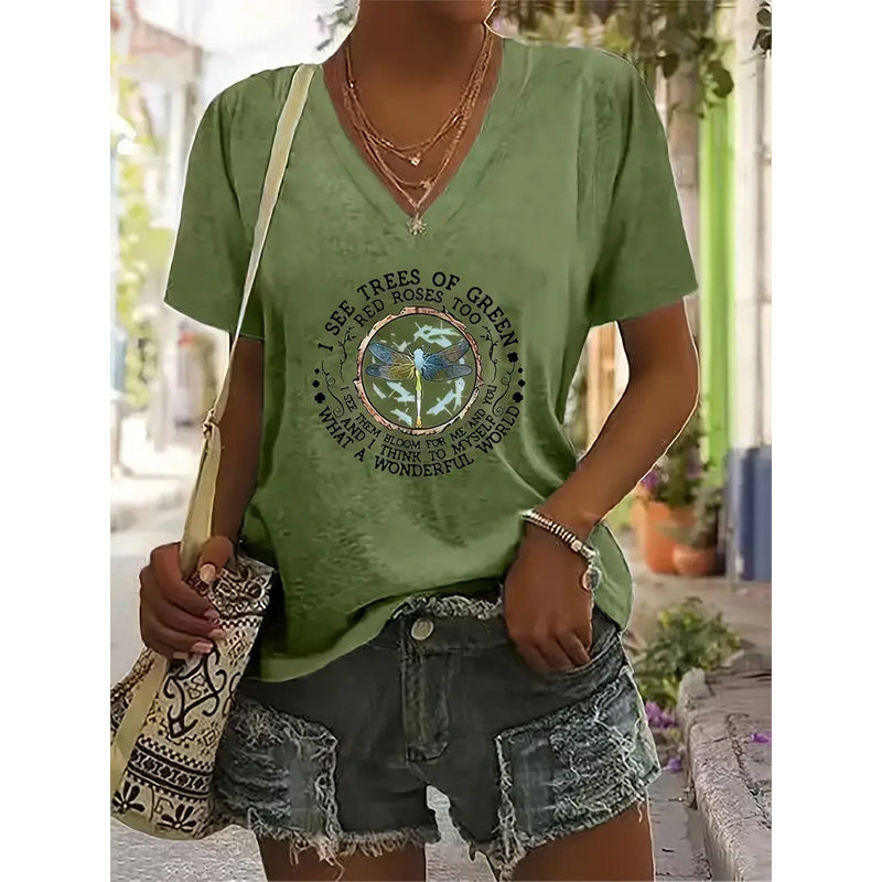 Letter Print Short Sleeve T-Shirt Casual Summer Top FitiqueFit