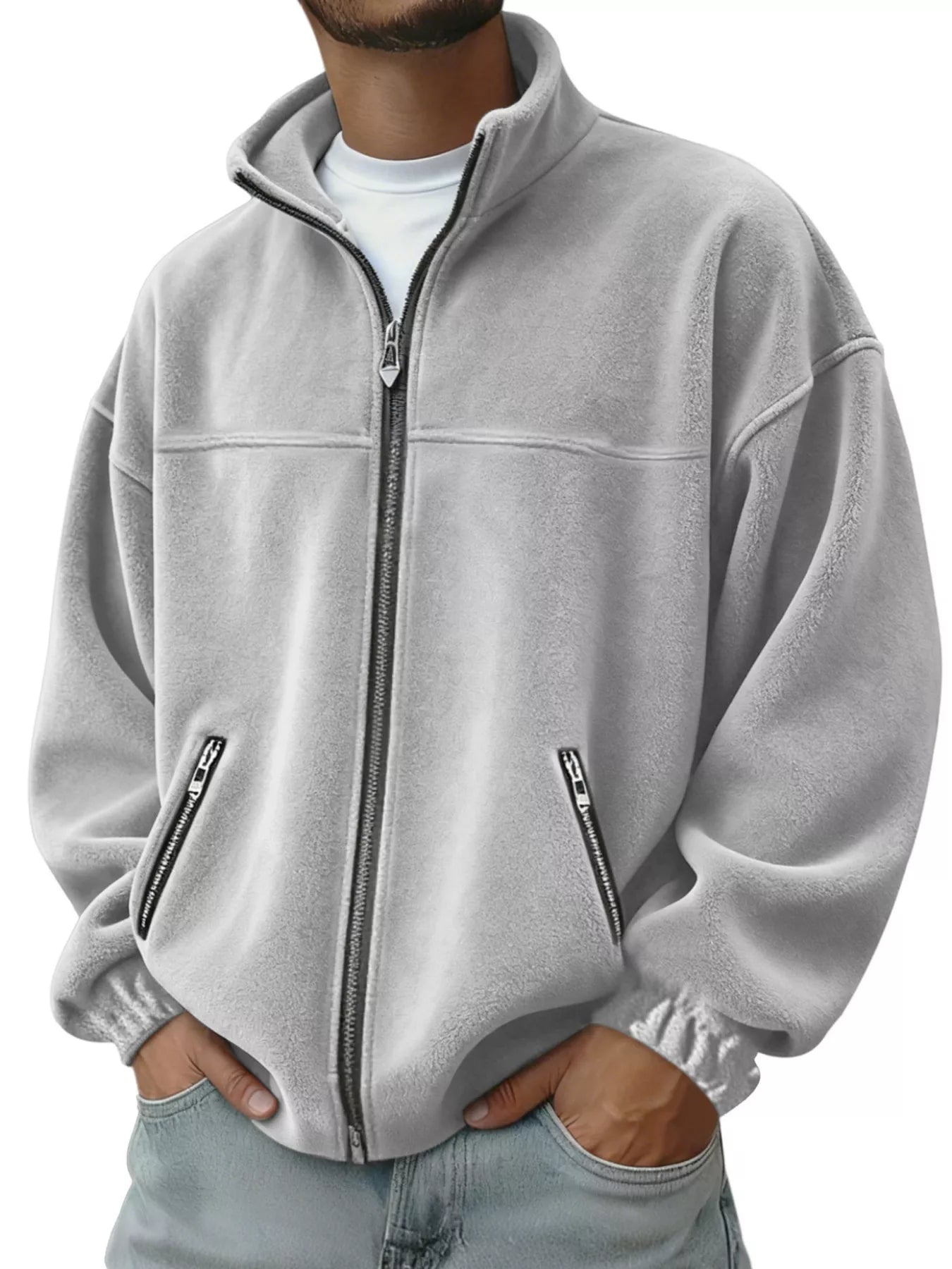 Men's Full Size Zip Up Long Sleeve Outerwear Plus Size New Era Fashion LLc