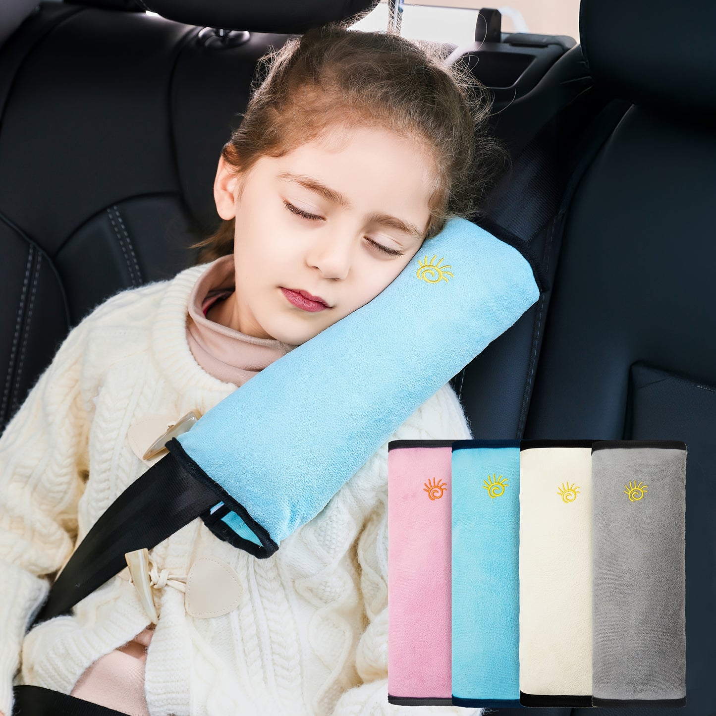 1pc Car Automotive Seat Belt Cover Shoulder Cover Seat Belt Holder Cute Lengthened And Thickened Plush Safety Belt Shoulder Cover, Car Safety Shoulder Guard, Seat Belt Adjustment Retainer, Anti-Strangle Neck Seat Belt NovaCart