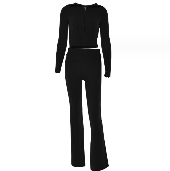 Long Sleeve Sweater And High Waist Long Pants Set FitiqueFit