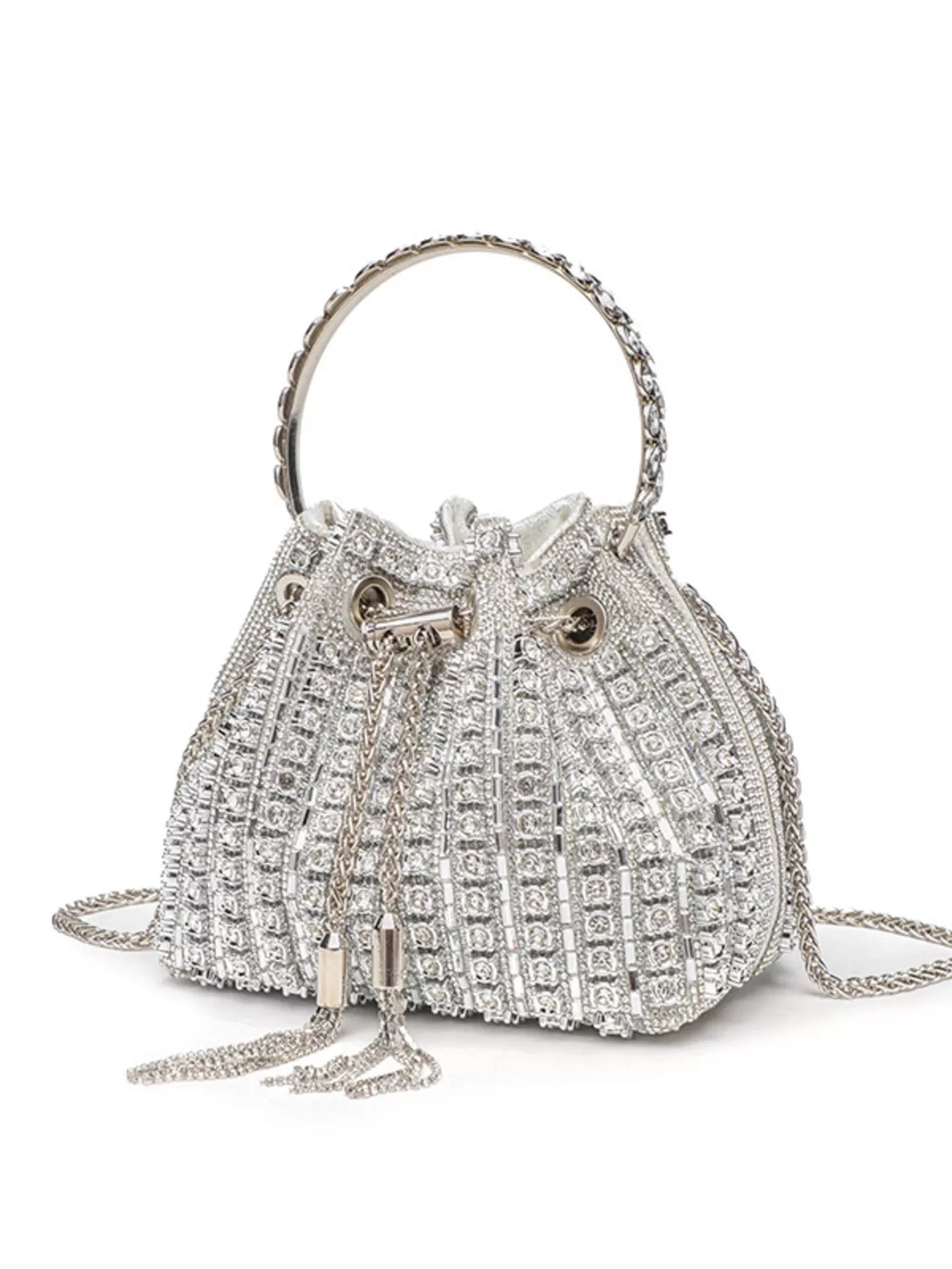 Rhinestone Embellished Bucket Crossbody Bag New Era Fashion LLc