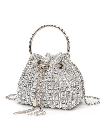 Rhinestone Embellished Bucket Crossbody Bag New Era Fashion LLc