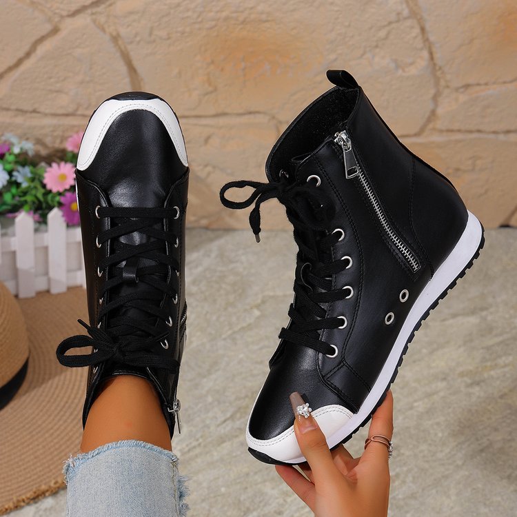 Womens Stylish Side-zip Flat Ankle Boots See size chart under “more details” The Fashion Celestial