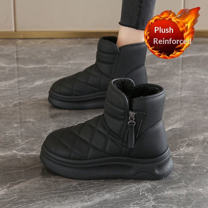 Women’s Warm Fleece-Lined Snow Boots – Casual Winter Anti-Slip Ankle Boots FitiqueFit