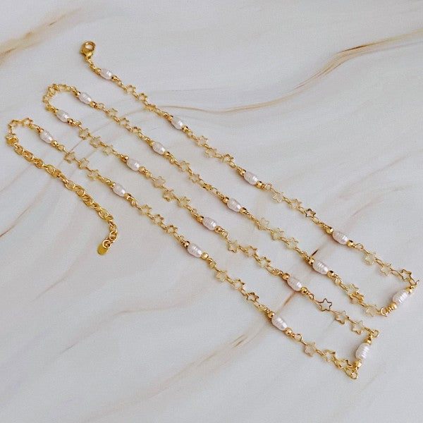 Mini Pearl Mini Star Long Chain Necklace Shop Style & More | Fresh Looks, Everyday Deals & Free Shipping