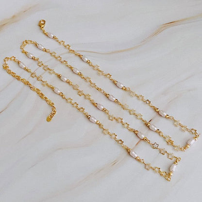 Mini Pearl Mini Star Long Chain Necklace Shop Style & More | Fresh Looks, Everyday Deals & Free Shipping