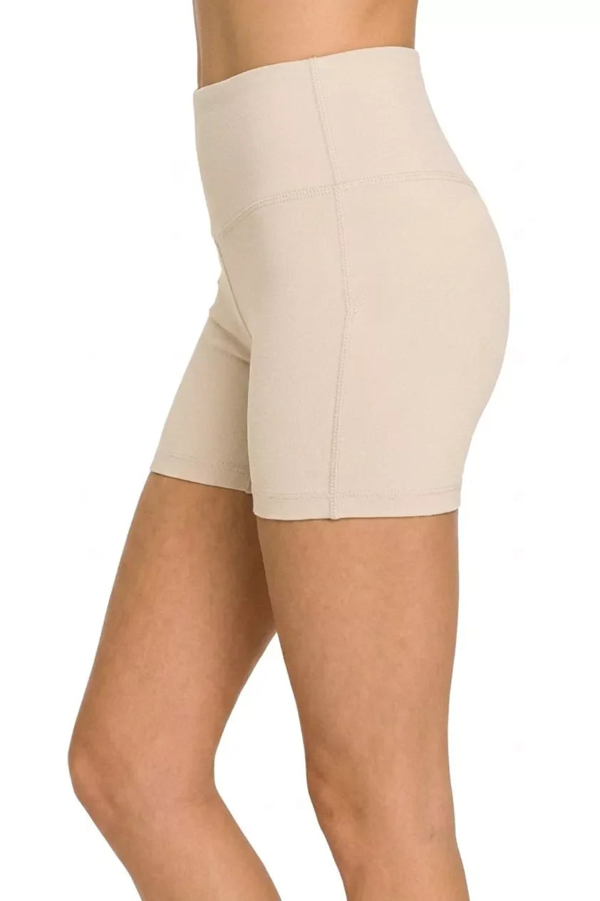 Zenana Brushed Microfiber Wide Waistband Biker Shorts New Era Fashion LLc