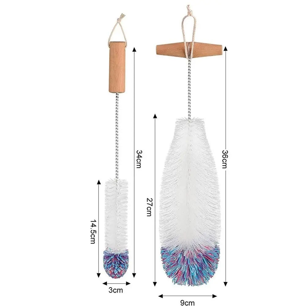 Soda Stream Bottle Brush with Beechwood Handle Glassware Jars Cleaner Kitchen Cleaning Tool Drink Bottle Cup Cleaning Brush