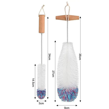 Soda Stream Bottle Brush with Beechwood Handle Glassware Jars Cleaner Kitchen Cleaning Tool Drink Bottle Cup Cleaning Brush