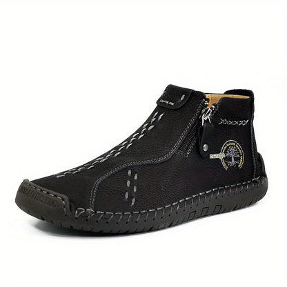 Men's Handmade PU Boots with Zipper, Casual NovaCart