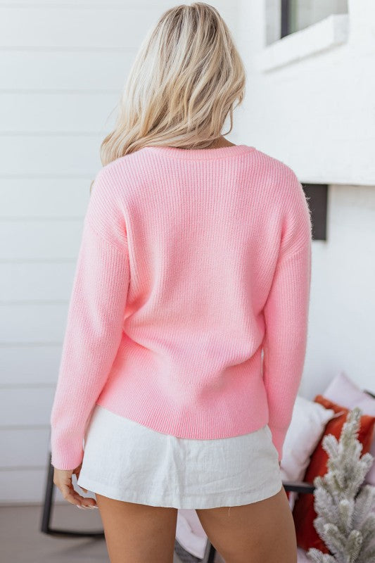 Merry Candy Cane Embroidered Crewneck Sweater Shop Style & More | Fresh Looks, Everyday Deals & Free Shipping