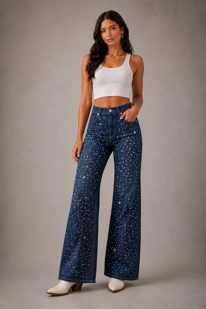 Celeste Wide Leg Jean Dark Wash GJG DENIM