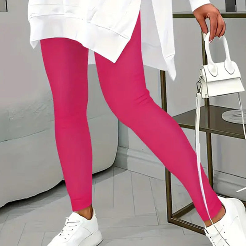 Casual 2-Piece Set Solid Color Leggings & Letter Print Hooded Sweatshirt FitiqueFit